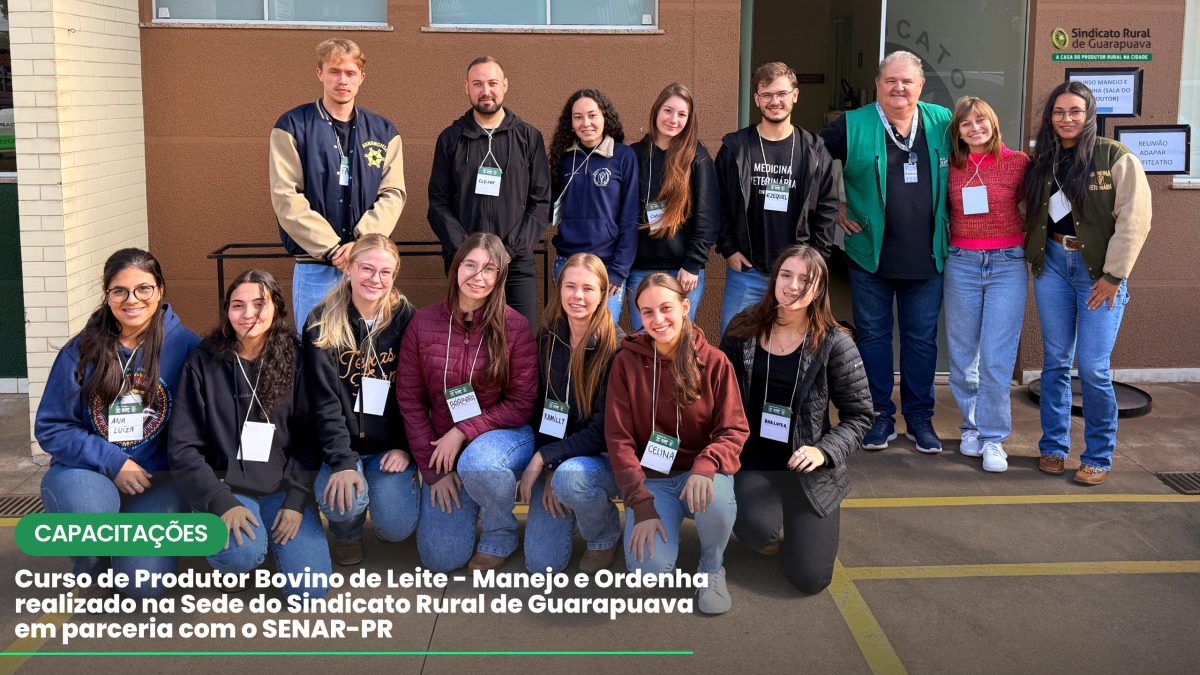 Sindicato Rural de Guarapuava realiza curso de Manejo e Ordenha em parceria com o SENAR-PR