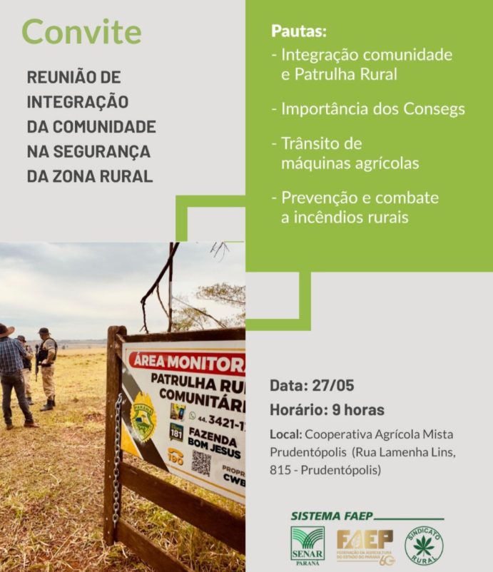 Reunião em Prudentópolis debate segurança na zona rural e integração comunitária
