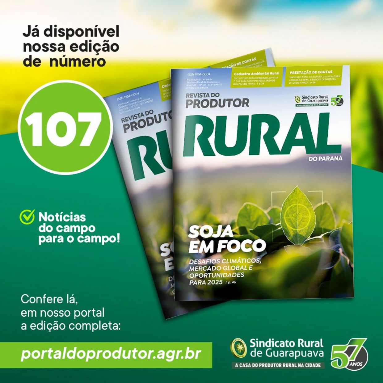 Chegou a edição Fevereiro/Março da REVISTA DO PRODUTOR RURAL